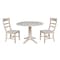 International Concepts Round 42 in Rd Top Pedestal Table, 2 Chairs, Unfinished, Ready to Finish, 42 in W, 42 in L, Wood K-42DPT-27-C36-2 - alternate 1